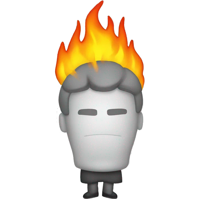Head on fire with legs cold emoji
