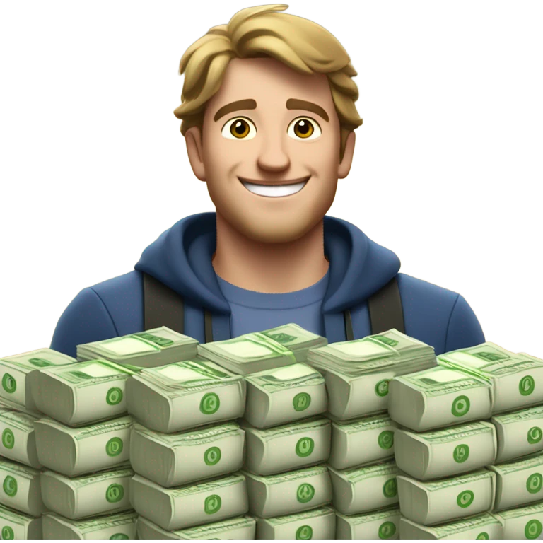 Mr beast holding money emoji
