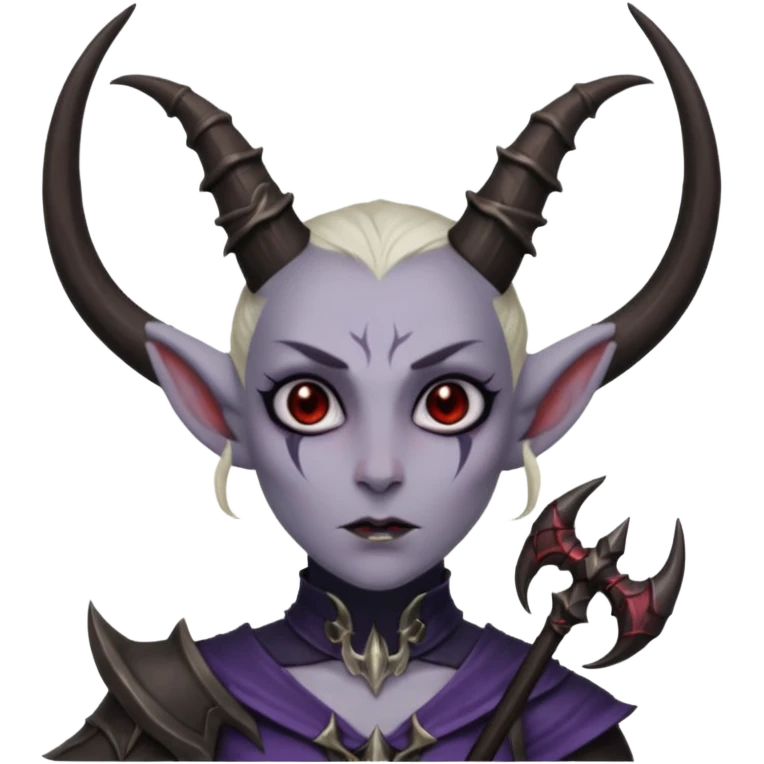 Dark elf with demonic horns and cursed bow emoji