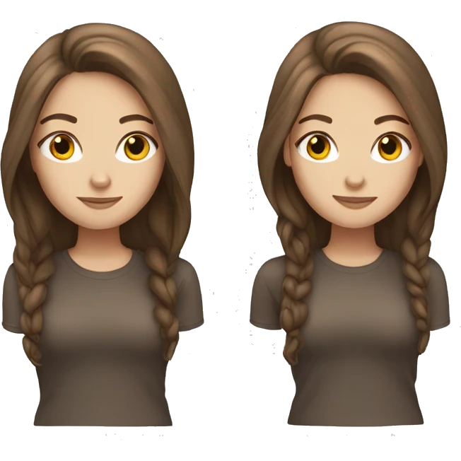 White girl with long brown hair emoji