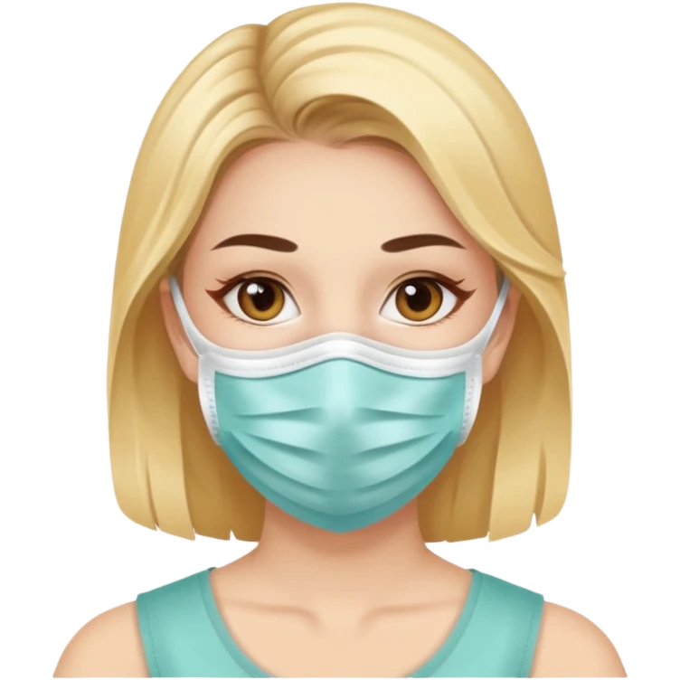 A beautiful woman with a face mask on emoji