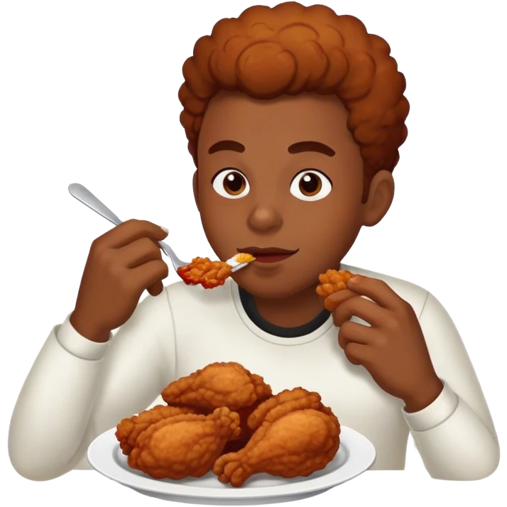 Black person eating chicken emoji