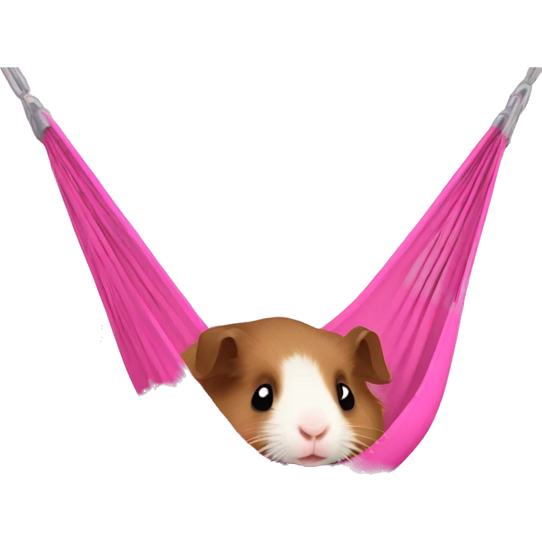 Guineapig laying in a pink hammock emoji
