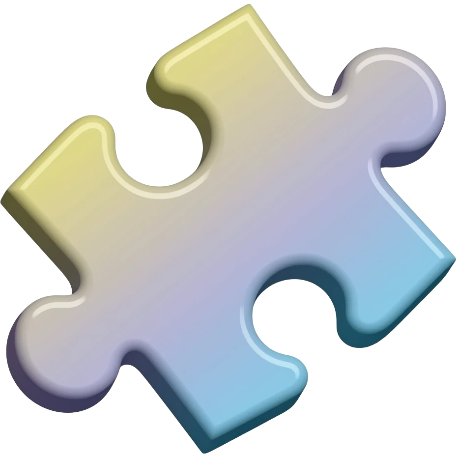 minimalistic line art sticker of puzzle piece, elegant thin strokes, pastel tones, clean vector design, no background, modern aesthetic, white outline emoji