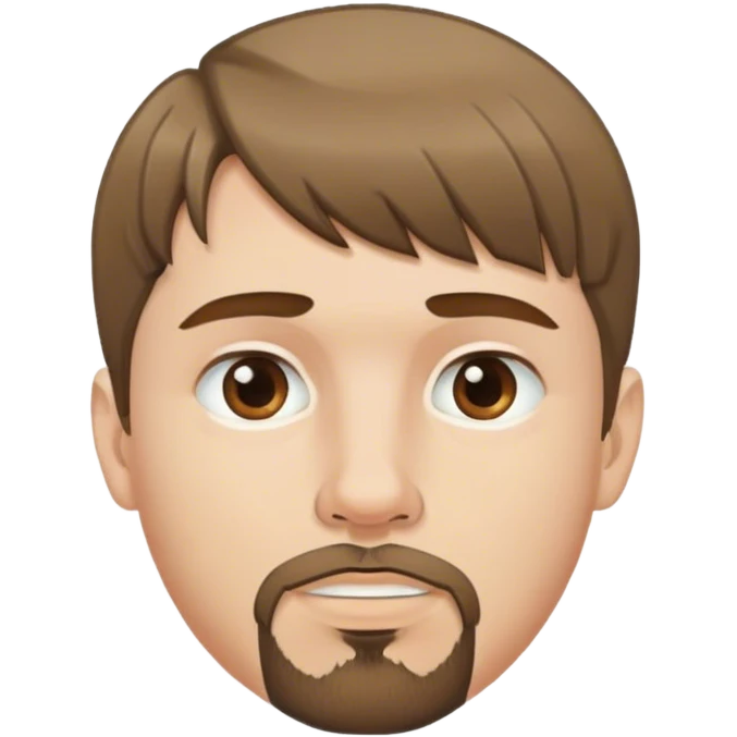  white male, short medium brown colored hair with bangs and goatee, nose and lip piercing emoji