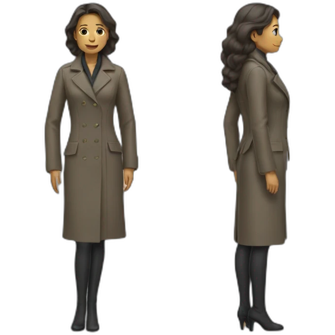 A woman in a longue jacket  emoji