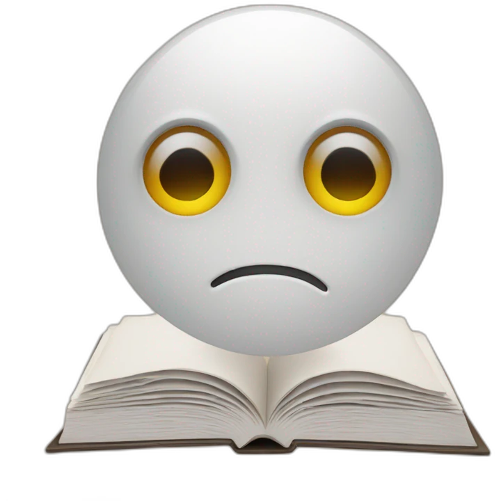 Book with eyes and mouth emoji