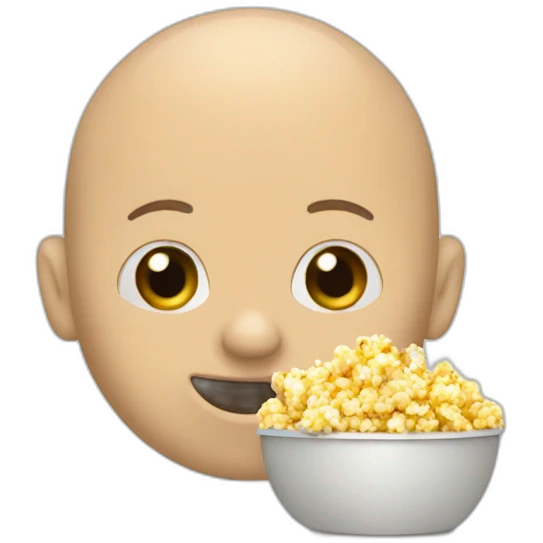 Skinhead eating popcorn emoji