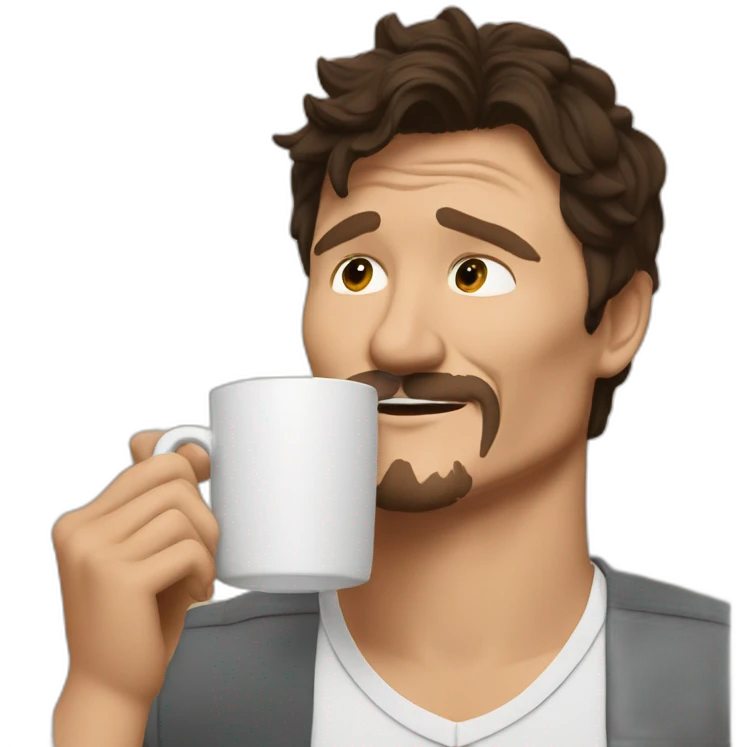 pedro pascal sipping coffee emoji