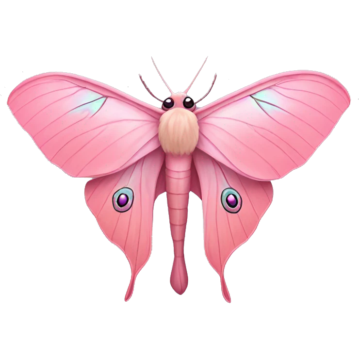 Pink luna moth emoji