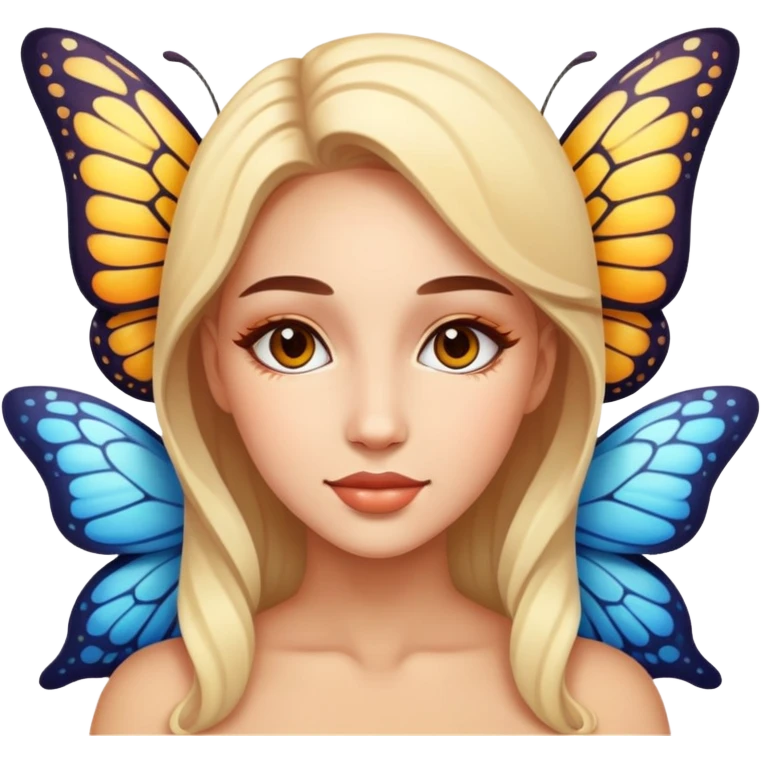 Butterfly wearing a woman emoji