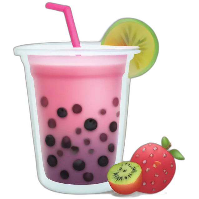 boba tea with fresh fruits emoji