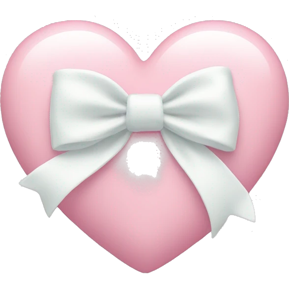 Pastel pink heart with white bow emoji