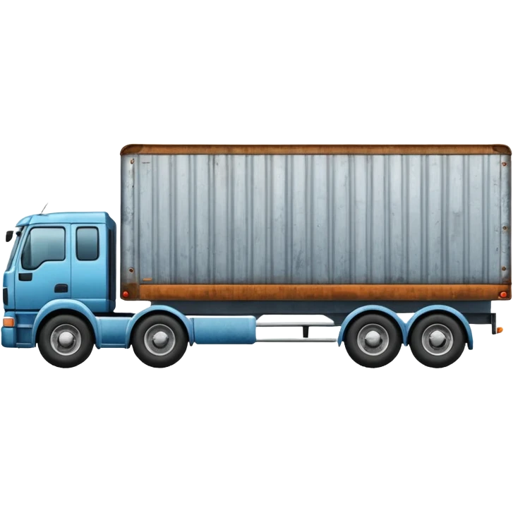 flat bed semi trailer side view emoji