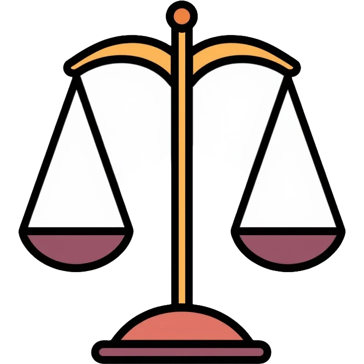balanced scale representing unbiased decisions and fairness emoji