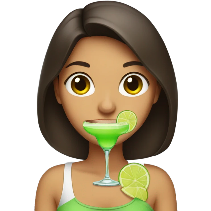 Brunette with margarita  emoji