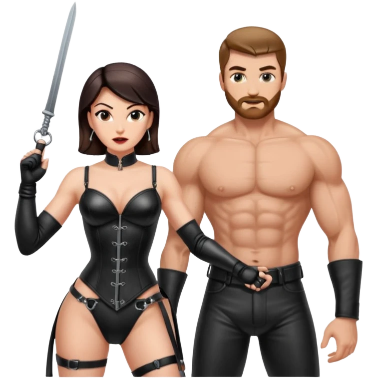 One Dominatrix whipping man  emoji