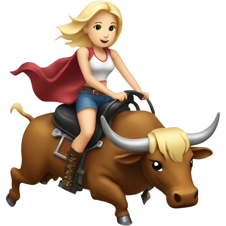 Blonde girl riding a mechanical bull emoji