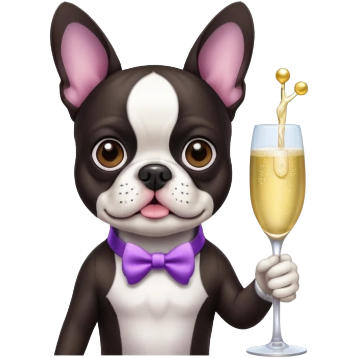 Champagne lilac Boston terrier emoji