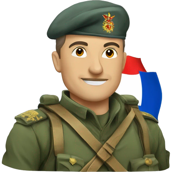 militaire serbe avec drapeau serbe emoji