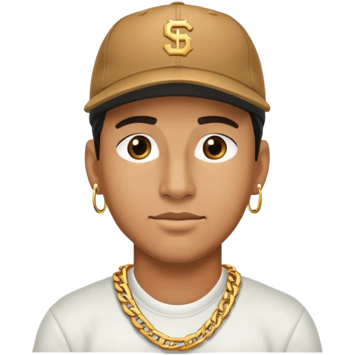 man with a baseball cap and gold chain emoji