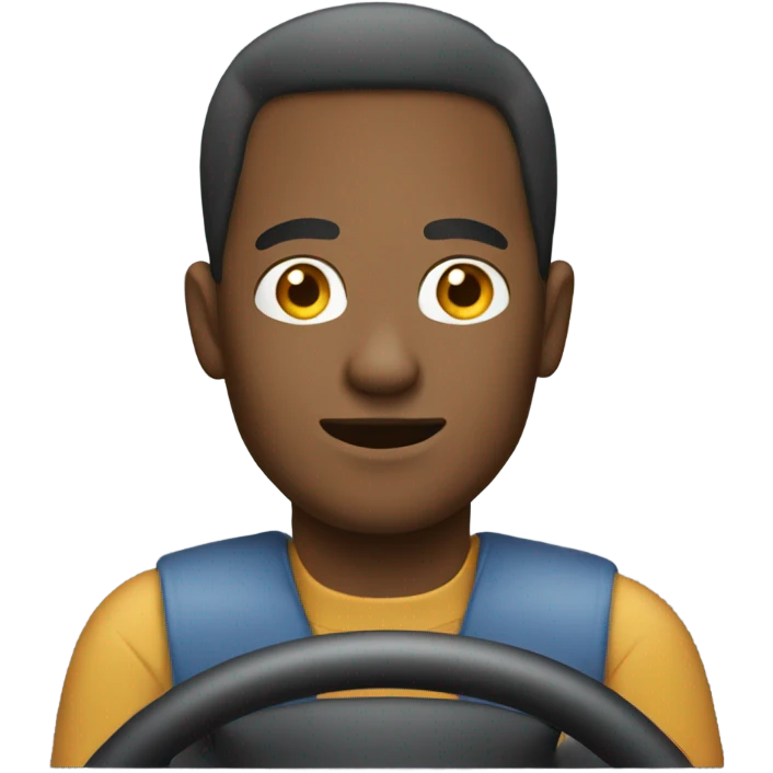 A man driveing in a car emoji