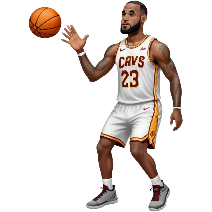 LeBron James doing the chalk toss emoji