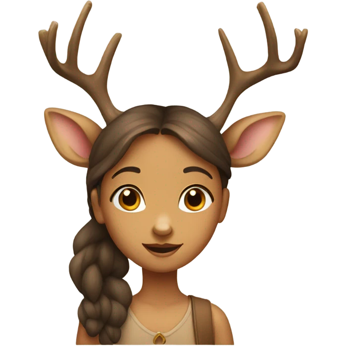 Deer with head of a girl emoji