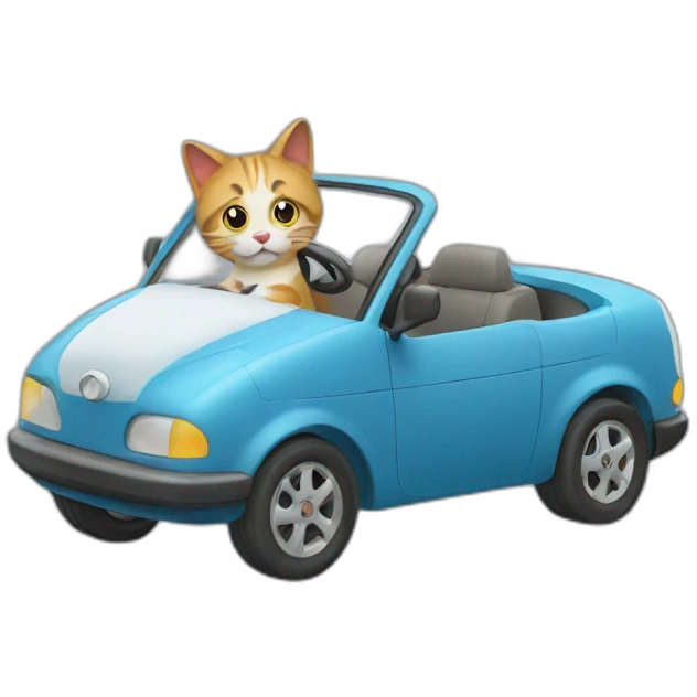 cat driving car emoji