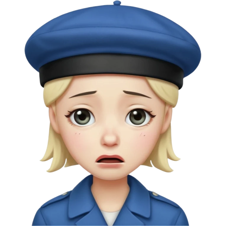 😭 with beret emoji
