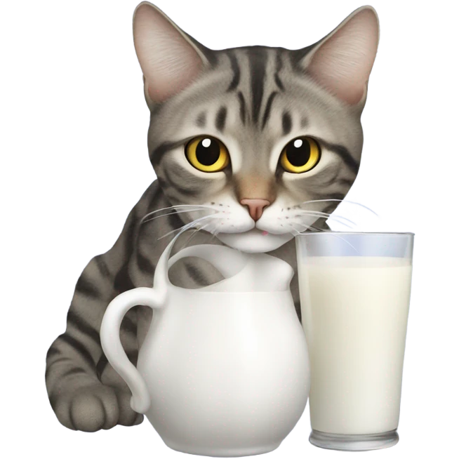 Cat drinking milk from a jug emoji