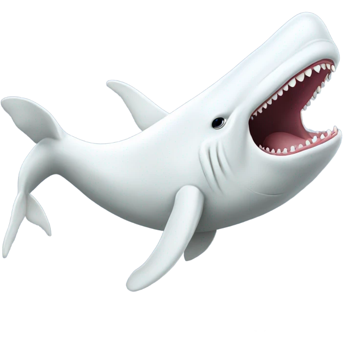 white whale , open mouth emoji