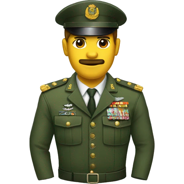 León con ropa militar emoji
