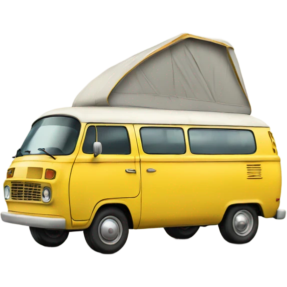 Yellow vintage van emoji