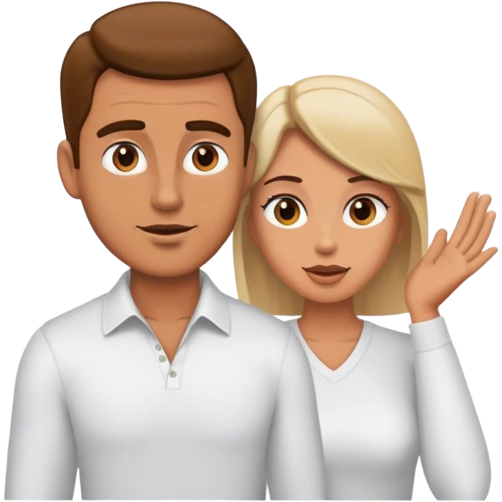 a confident man talking to a woman emoji