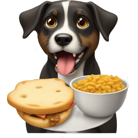 Perro comiendo emoji