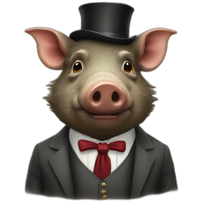 well dressed boar emoji