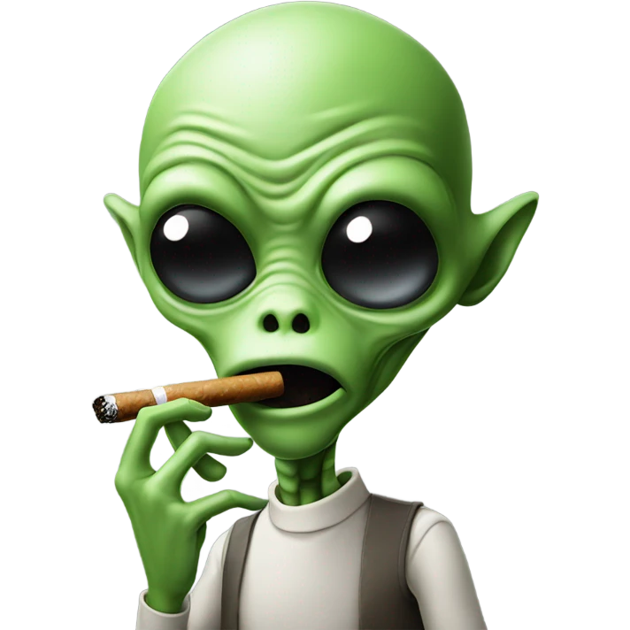 alien smoking a cigarrete emoji