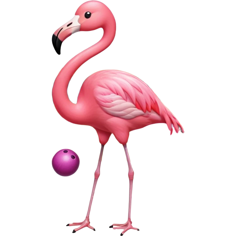 Flamingo playing bowling  emoji