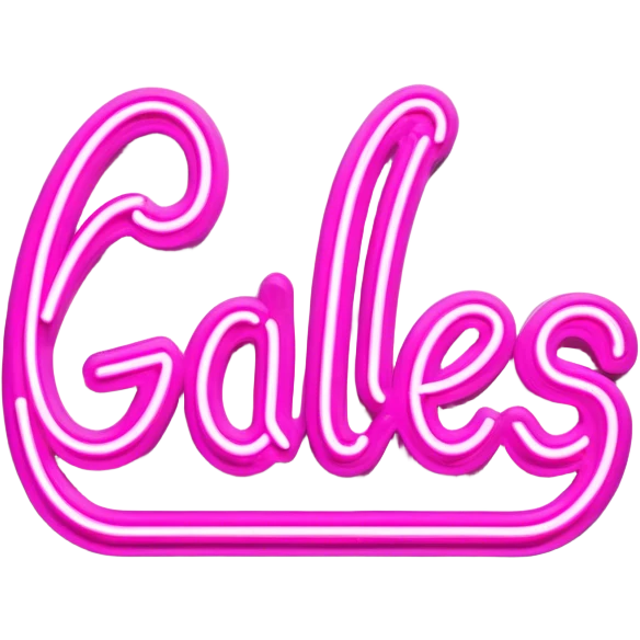 Pink neon sign with the word Giles emoji