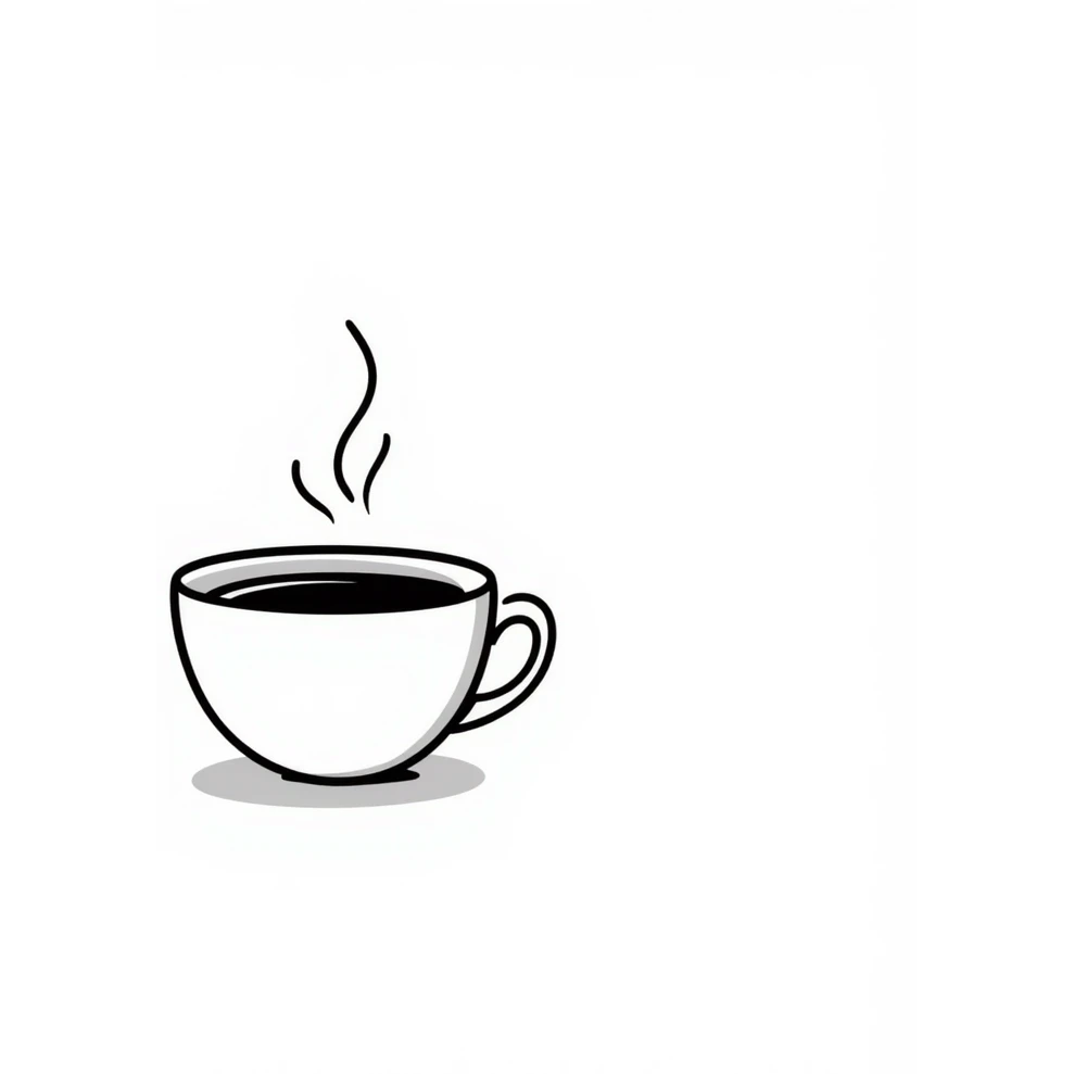 a cup of tea with steam in pastel colors dd9fb0 ffc6d3 a3bfc9 c4bee2 f1b091, hand-drawn doodle style emoji