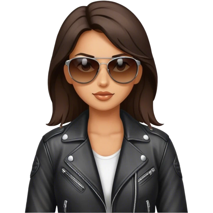 Brunette biker girl  emoji