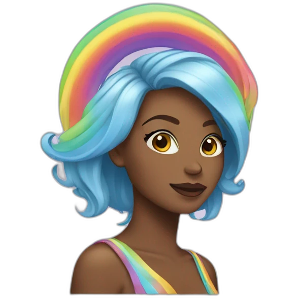 Posh-Girl-with-raibow-hair emoji