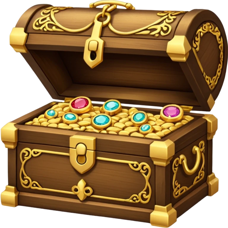 treasure box, Gold jewelary. emoji