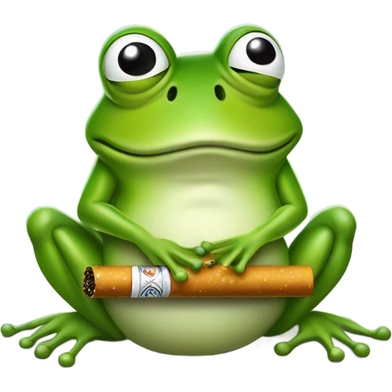 Frog smoking a cigarette  emoji