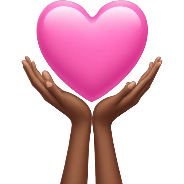 pink heart with a hands emoji