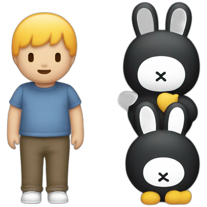 Miffy and black Miffy emoji