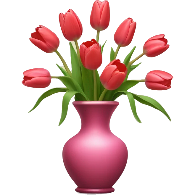 Tulips with vase and bows  emoji