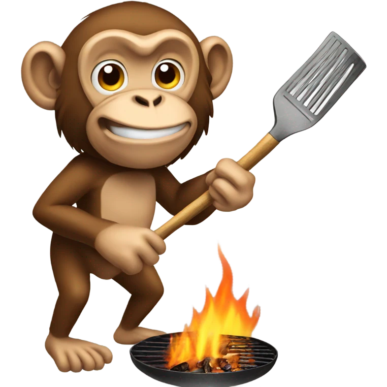 A monkey grilling  emoji