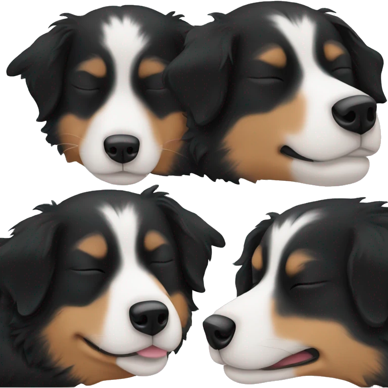Small black australian shepherd dog sleeping  emoji